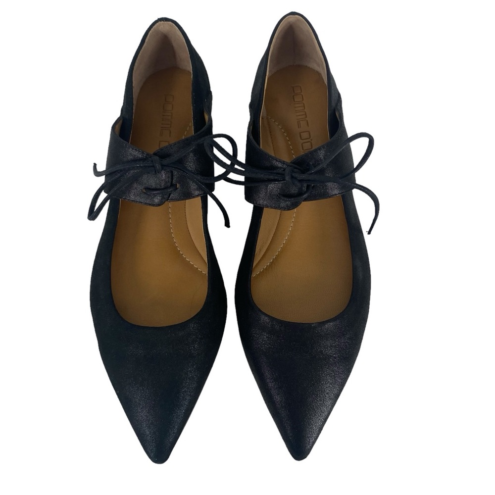 Pomme D'Or Women's Black  Mary Jane Flats Pointed Toe Size 40